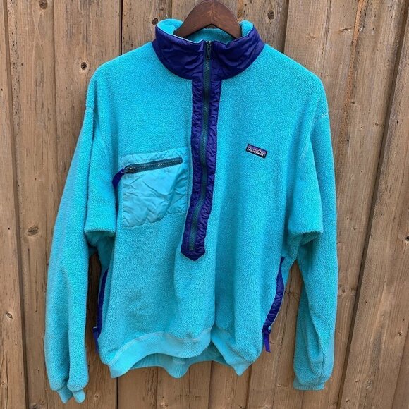 Vintage 90s Patagonia Sweater Jacket XL Blue - Picture 1 of 7